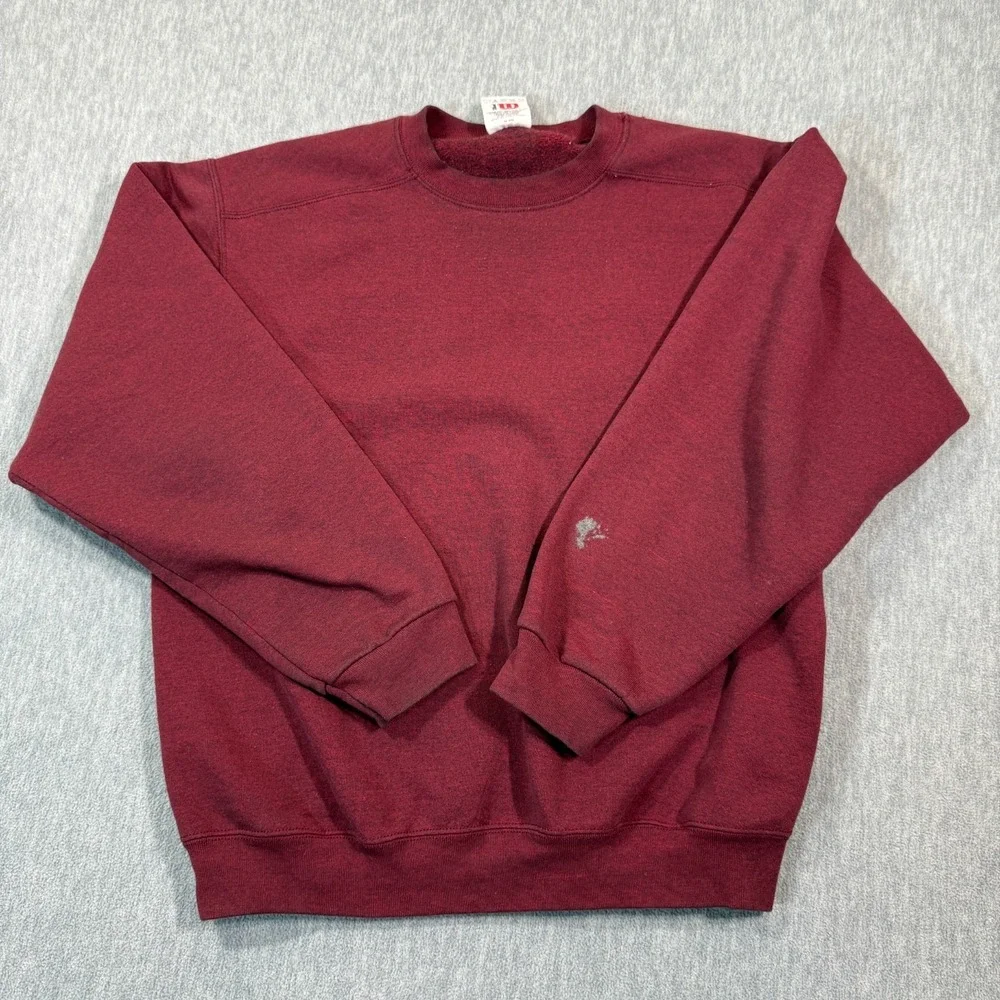 Wilson Sweatshirt Men M Maroon Crewneck Long Sleeve‎ Solid Fleece Solid VTG